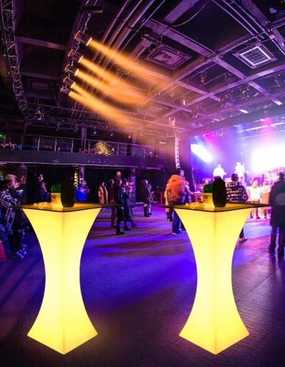 tables at concert even illuminated