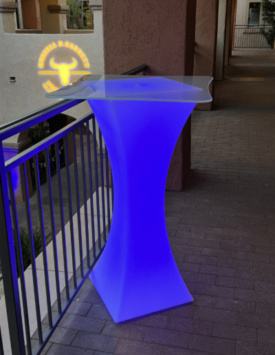 cocktail table illuminated blue